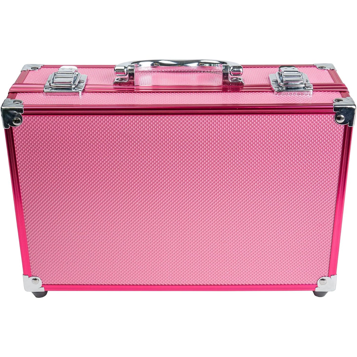 Carry All Make up Train Case with Pro Makeup Set, Beauty Brushes, Lipsticks, Eye Shadows, Blushes, Powders, and More - Reusable Cosmetics Storage Organizer - Premium Gift Packaging - Pink