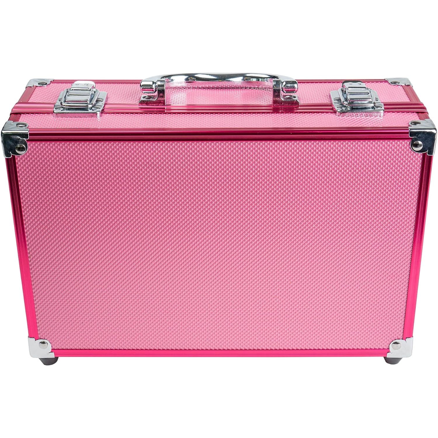 Carry All Make up Train Case with Pro Makeup Set, Beauty Brushes, Lipsticks, Eye Shadows, Blushes, Powders, and More - Reusable Cosmetics Storage Organizer - Premium Gift Packaging - Pink